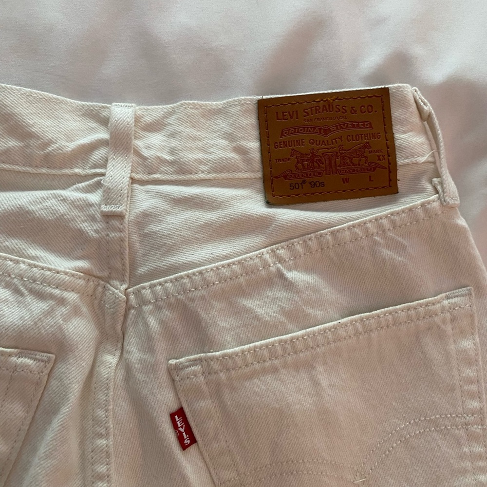 Levi's White Straight Leg Jeans